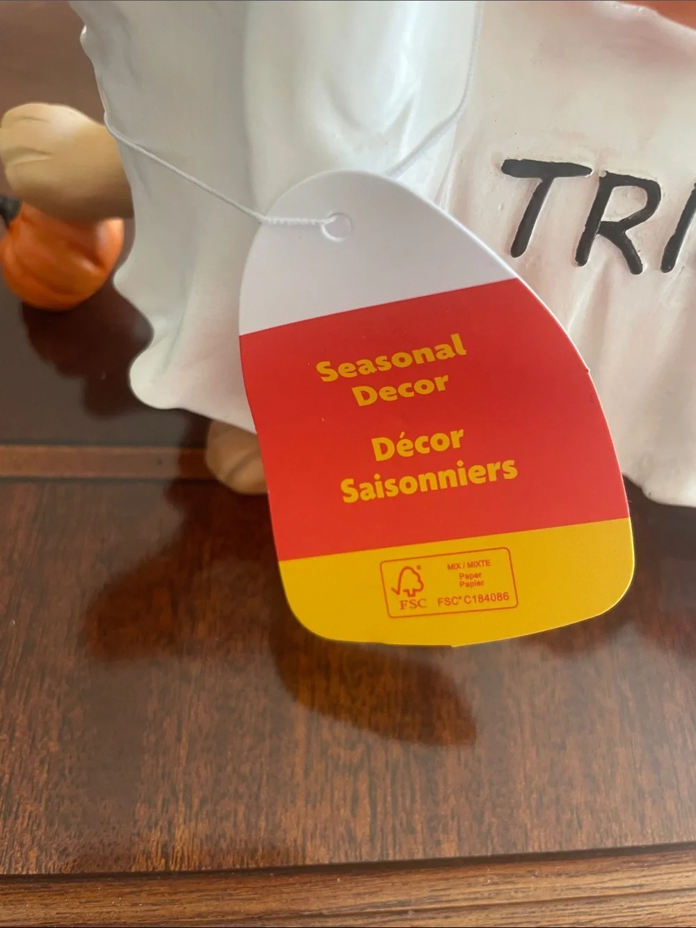 Halloween Dachshund 'Trick or Treat' Dog Figurine - Orange and White